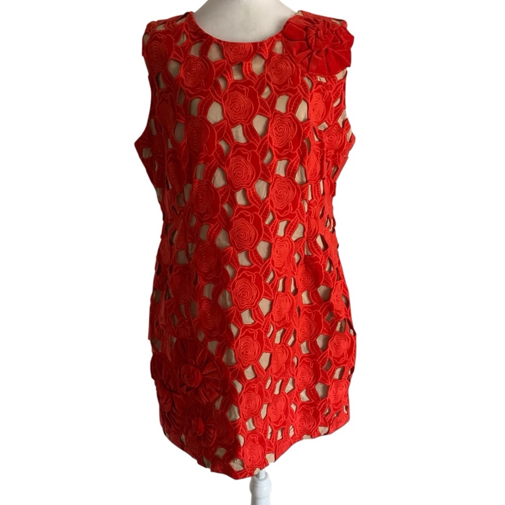 Hope for Flowers by Tracy Reese XL Res Nude Lined Cut Work Shift Mini Dress